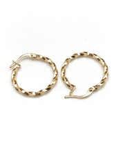 Load image into Gallery viewer, 18K Gold Hoops/Loops Twisted Earrings 0.97 grams - Rafant