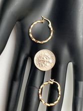Load image into Gallery viewer, 18K Gold Hoops/Loops Twisted Earrings 0.97 grams - Rafant