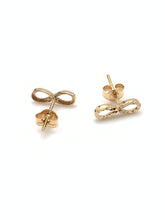 Load image into Gallery viewer, New Real 18K Saudi Gold Infinity Stud Earrings Small - Rafant