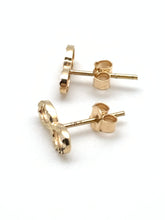 Load image into Gallery viewer, New Real 18K Saudi Gold Infinity Stud Earrings Small - Rafant