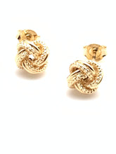 Load image into Gallery viewer, New Real 18K Saudi Gold Knot Stud Earrings - Rafant