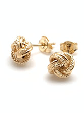 Load image into Gallery viewer, New Real 18K Saudi Gold Knot Stud Earrings - Rafant