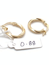 Load image into Gallery viewer, New Real 18K Saudi Gold Hoops/Loops Twisted Earrings Small 0.88 grams - Rafant