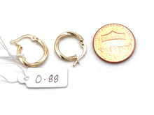 Load image into Gallery viewer, New Real 18K Saudi Gold Hoops/Loops Twisted Earrings Small 0.88 grams - Rafant