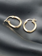 Load image into Gallery viewer, New Real 18K Saudi Gold Hoops/Loops Twisted Earrings Small 0.88 grams - Rafant
