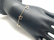 Load image into Gallery viewer, 18K Gold Butterflies Charms Bracelet Size 7.5 - Rafant