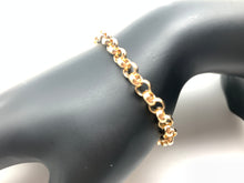 Load image into Gallery viewer, New 18K Saudi Gold Round Chain Link Bracelet Size 7.5 - Rafant