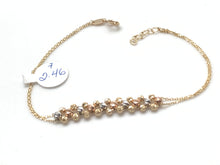 Load image into Gallery viewer, 18K Gold Beads Rounds Charms Bracelets Size 7 Three Tones White/Yellow/Rose Gold - Rafant