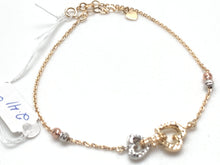 Load image into Gallery viewer, New Real 18K Saudi Gold Bracelet w/ Heart Charms Two Tone White/Yellow Gold Size 8 - Rafant
