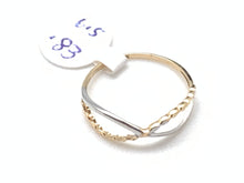 Load image into Gallery viewer, New Real 18K Saudi Gold Two Tone Yellow/White Gold Size 6.5 - Rafant