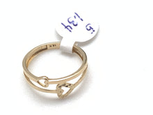 Load image into Gallery viewer, New Real 18K Saudi Gold Double Heart Ring Size 5 - Rafant