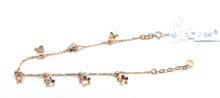 Load image into Gallery viewer, 18K Gold Bracelet with Butterflies Charms Three Tones White/Yellow/Rose Gold Size 8 - Rafant