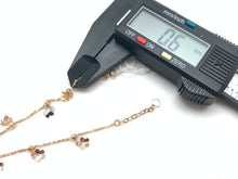 Load image into Gallery viewer, 18K Gold Bracelet with Butterflies Charms Three Tones White/Yellow/Rose Gold Size 8 - Rafant