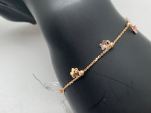 Load image into Gallery viewer, 18K Gold Bracelet with Butterflies Charms Three Tones White/Yellow/Rose Gold Size 8 - Rafant