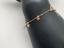 Load image into Gallery viewer, 18K Gold Bracelet with Butterflies Charms Three Tones White/Yellow/Rose Gold Size 8 - Rafant