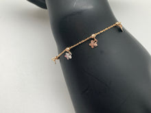 Load image into Gallery viewer, 18K Gold Bracelet with Butterflies Charms Three Tones White/Yellow/Rose Gold Size 8 - Rafant