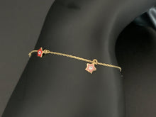 Load image into Gallery viewer, New Real 18K Saudi Gold Bracelet with Star Charms Size 7.5 - Rafant