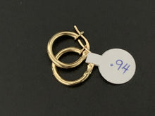 Load image into Gallery viewer, New Real 18K Saudi Gold Small Hoops Loops Earrings 0.94 grams - Rafant