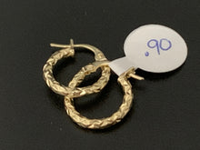 Load image into Gallery viewer, New Real 18K Saudi Gold Small Hoops Loops Earrings 0.90 grams - Rafant