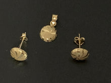 Load image into Gallery viewer, New Real 18k Saudi Gold Round Earrings and Pendant Set Small Dainty Delicate Very Lightweight - Rafant