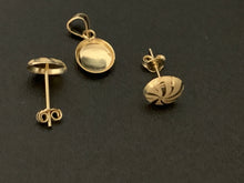 Load image into Gallery viewer, New Real 18k Saudi Gold Round Earrings and Pendant Set Small Dainty Delicate Very Lightweight - Rafant
