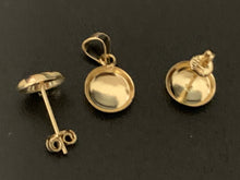 Load image into Gallery viewer, New Real 18k Saudi Gold Round Earrings and Pendant Set Small Dainty Delicate Very Lightweight - Rafant