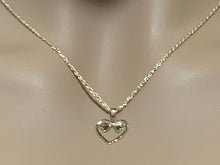 Load image into Gallery viewer, New Real 18K Saudi Gold Necklace 18" Chain with Heart Ribbon Pendant - Rafant