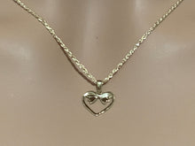Load image into Gallery viewer, New Real 18K Saudi Gold Necklace 18" Chain with Heart Ribbon Pendant - Rafant