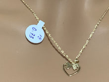 Load image into Gallery viewer, New Real 18K Saudi Gold Necklace 18" Chain with Heart Ribbon Pendant - Rafant