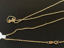 Load image into Gallery viewer, New Real 18K Saudi Gold Necklace 18" Chain with Heart Ribbon Pendant - Rafant