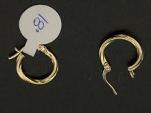Load image into Gallery viewer, New Real 18K Saudi Gold Small Hoops Loops Earrings 0.81 grams - Rafant