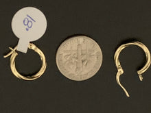 Load image into Gallery viewer, New Real 18K Saudi Gold Small Hoops Loops Earrings 0.81 grams - Rafant