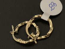 Load image into Gallery viewer, New Real 18K Saudi Gold Small Hoops Loops Earrings Spiral 0.83 grams - Rafant