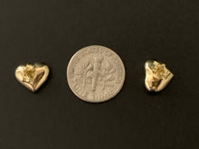 Load image into Gallery viewer, New Authentic 18K Saudi Gold Puffed Heart Stud Earrings Small - Rafant