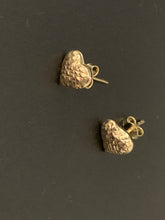 Load image into Gallery viewer, New Authentic 18K Saudi Gold Puffed Heart Stud Earrings Small - Rafant