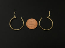 Load image into Gallery viewer, New Real 18K Japan Gold Beaded Bubble Hoops Loops Earrings - Rafant