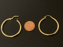 Load image into Gallery viewer, New Real 18K Japan Gold Hoops Loops Hollow Earrings Item190 - Rafant
