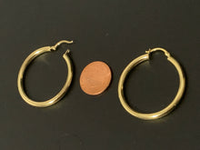 Load image into Gallery viewer, New Real 18K Japan Gold Hoops Loops Hollow Earrings Item190 - Rafant