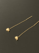 Load image into Gallery viewer, 18K Saudi Gold Tictac Threader Heart Earrings Dainty Tiny Very Lightweight - Rafant