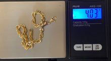 Load image into Gallery viewer, New Real 18K Saudi Gold Rope Chain Bracelet Size 7" - Rafant