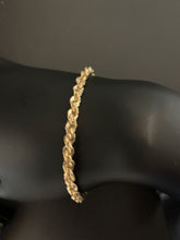 Load image into Gallery viewer, New Real 18K Saudi Gold Rope Chain Bracelet Size 7" - Rafant