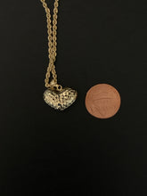 Load image into Gallery viewer, New Real 18K Saudi Gold Necklace 18" Rope Chain w/ Puffed Heart Pendant - Rafant