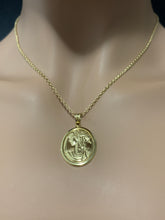 Load image into Gallery viewer, New Real 18K Saudi Gold Necklace 18" Rolo Chain w/ Woman Lady Pendat Item215 - Rafant