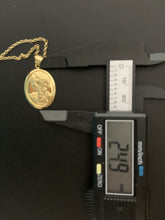 Load image into Gallery viewer, New Real 18K Saudi Gold Necklace 18" Rolo Chain w/ Woman Lady Pendat Item215 - Rafant