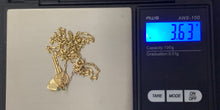 Load image into Gallery viewer, New Real 18K Saudi Gold Necklace 18" Cable Chain w/Heart Key Pendants Item214 - Rafant