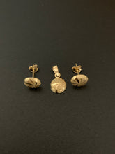 Load image into Gallery viewer, New Real 18K Saudi Gold Set Round Circle Earrings and Pendant Tiny, Dainty, Small - Rafant