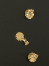 Load image into Gallery viewer, New Real 18K Saudi Gold Set Round Circle Earrings and Pendant Tiny, Dainty, Small - Rafant