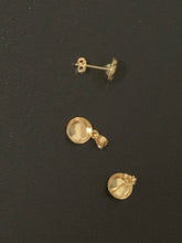 Load image into Gallery viewer, New Real 18K Saudi Gold Set Round Circle Earrings and Pendant Tiny, Dainty, Small - Rafant