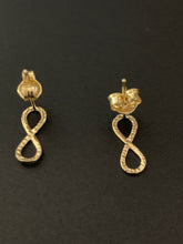Load image into Gallery viewer, New with defects Real Saudi Gold Infinity Stud Earrings - Rafant