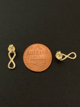 Load image into Gallery viewer, New with defects Real Saudi Gold Infinity Stud Earrings - Rafant